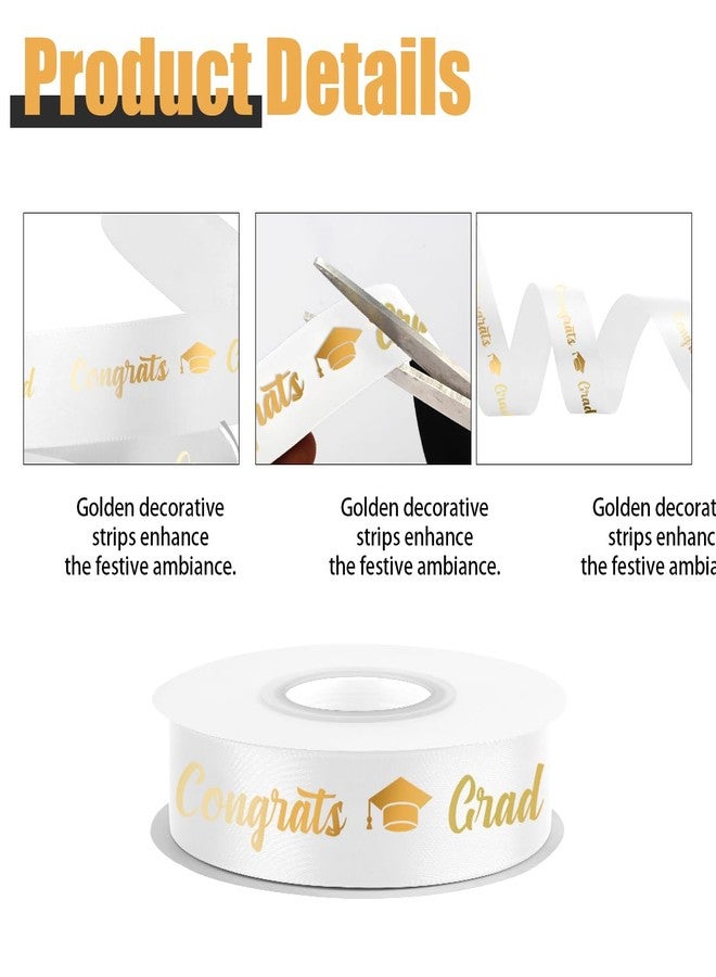 STARKET Class of 2025 Ribbon for Flower Bouquet 25 Yards White 1 Inch 2025 Congrats Grad Ribbon Graduation Season Ribbons for DIY Craft Gift White Ribon Leis for Graduation Bouquet - Image 5